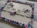 'Rosie' Name & Paper Flowers