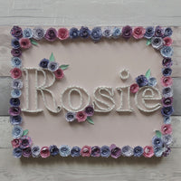 'Rosie' Name & Paper Flowers